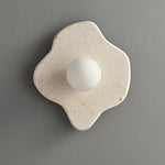 Cera Flare Sculptural Marble Wall Sconce with Warm Ambient Glow