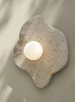 Cera Flare Sculptural Marble Wall Sconce with Warm Ambient Glow