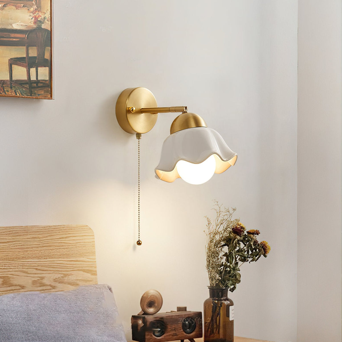 Ceramic Flower Wall Lamp