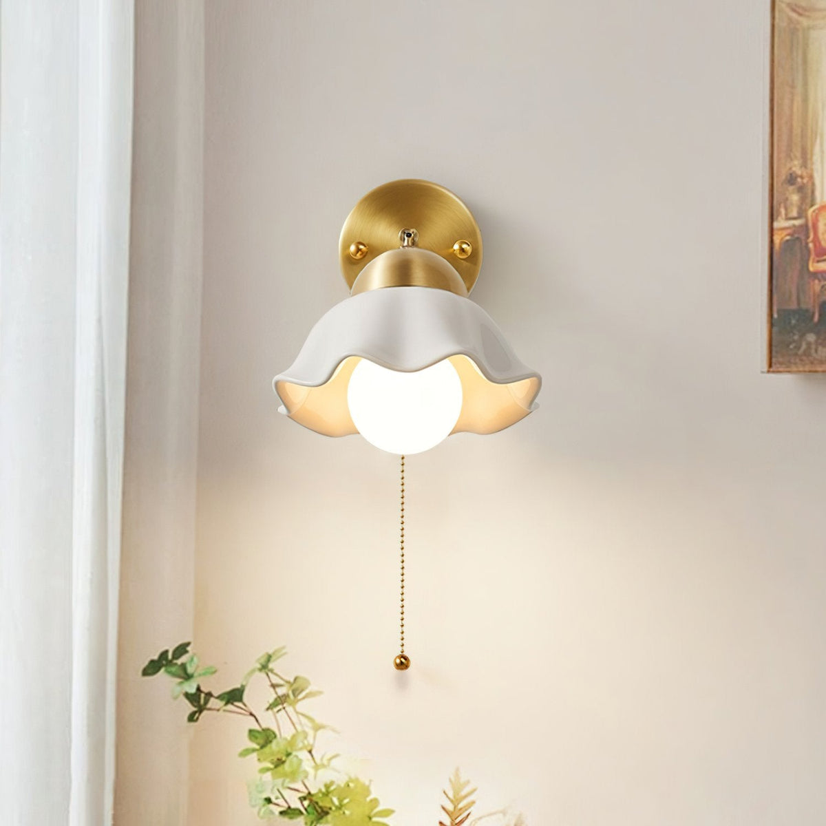 Ceramic Flower Wall Lamp