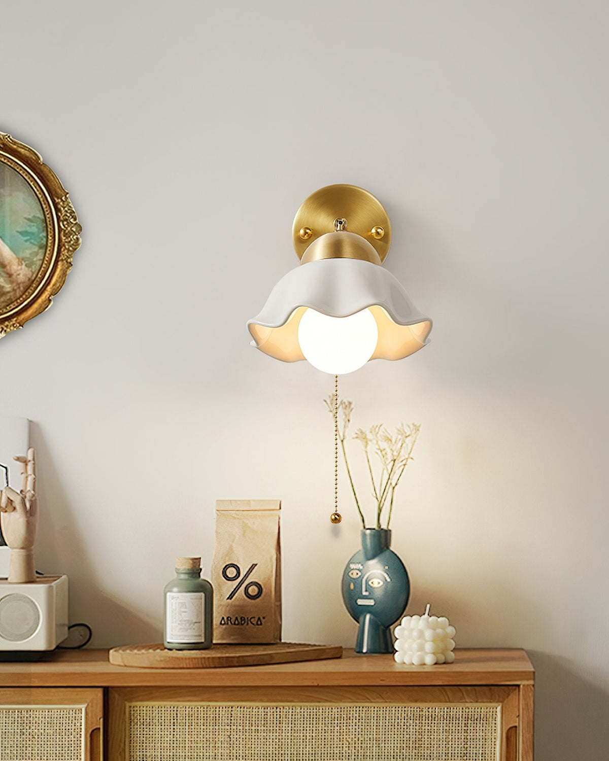Ceramic Flower Wall Lamp