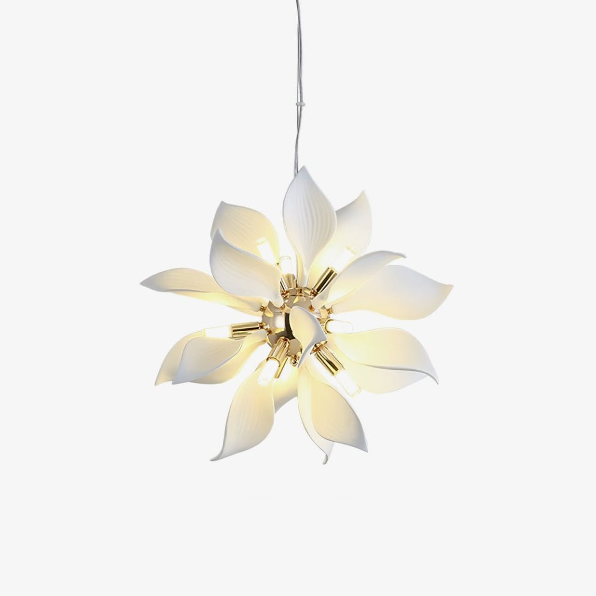 Ceramic Petal Chandelier | Modern Floral Pendant Light for Dining & Living Rooms