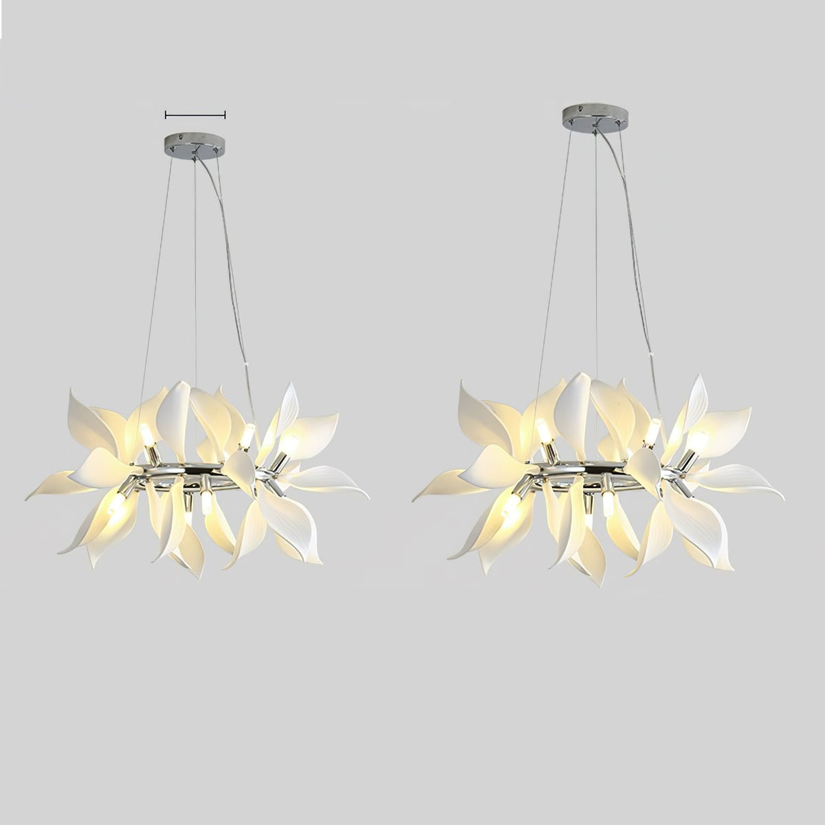 Ceramic Petal Chandelier | Modern Floral Pendant Light for Dining & Living Rooms