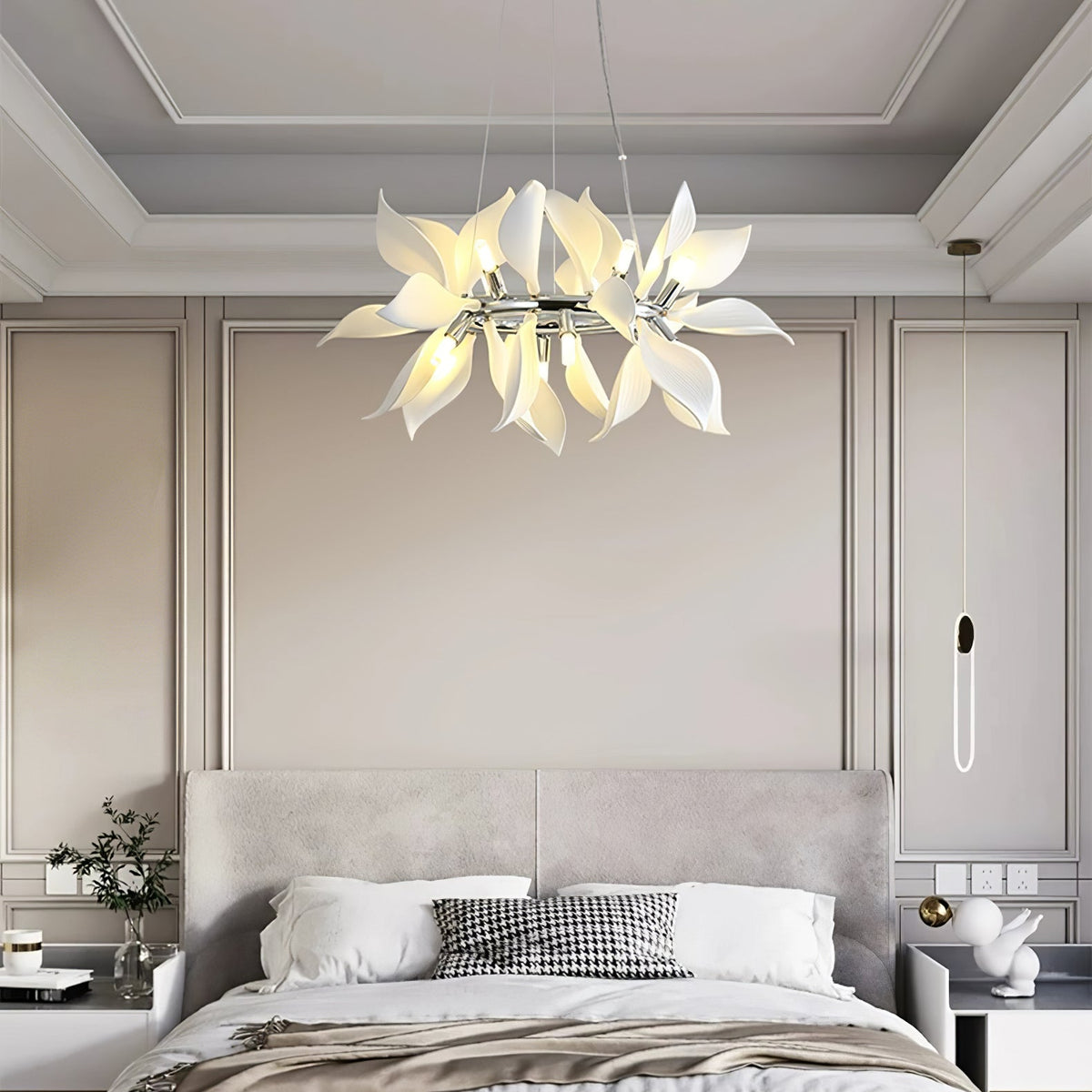 Ceramic Petal Chandelier | Modern Floral Pendant Light for Dining & Living Rooms