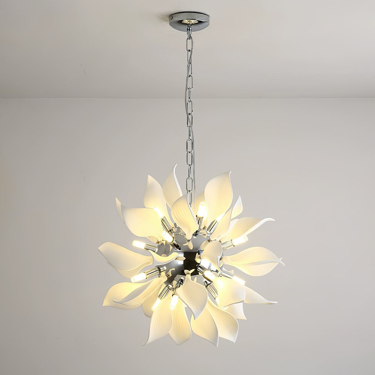Ceramic Petal Chandelier | Modern Floral Pendant Light for Dining & Living Rooms