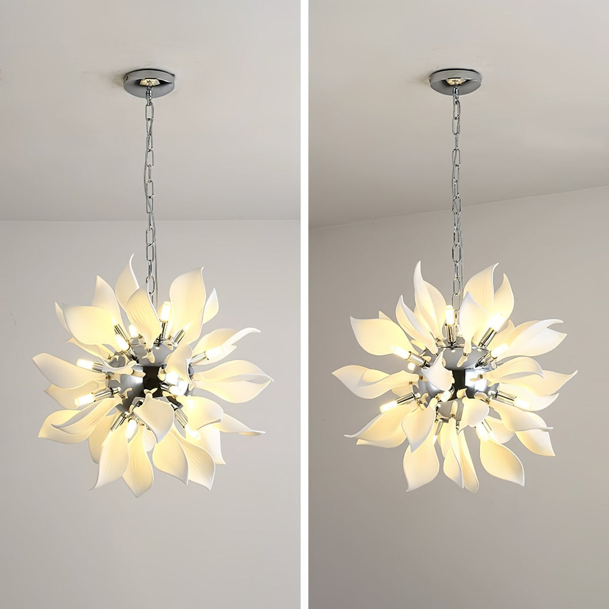 Ceramic Petal Chandelier | Modern Floral Pendant Light for Dining & Living Rooms