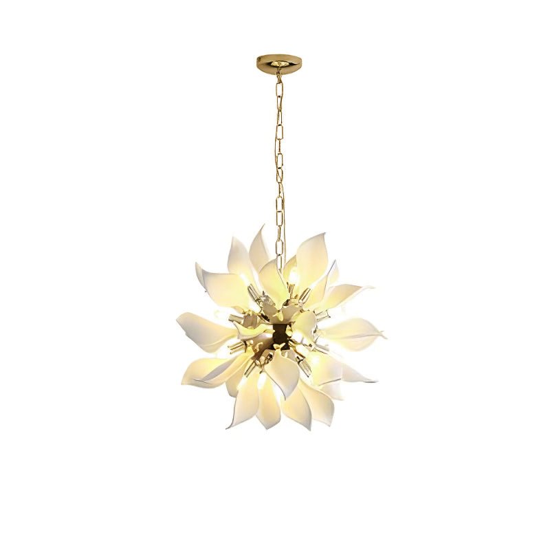 Ceramic Petal Chandelier | Modern Floral Pendant Light for Dining & Living Rooms