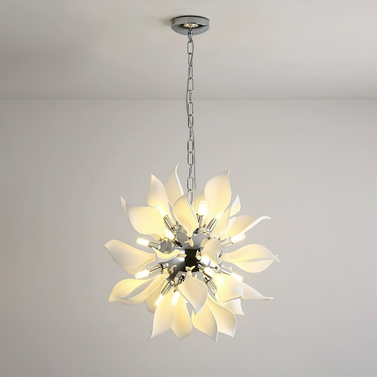 Ceramic Petal Chandelier | Modern Floral Pendant Light for Dining & Living Rooms