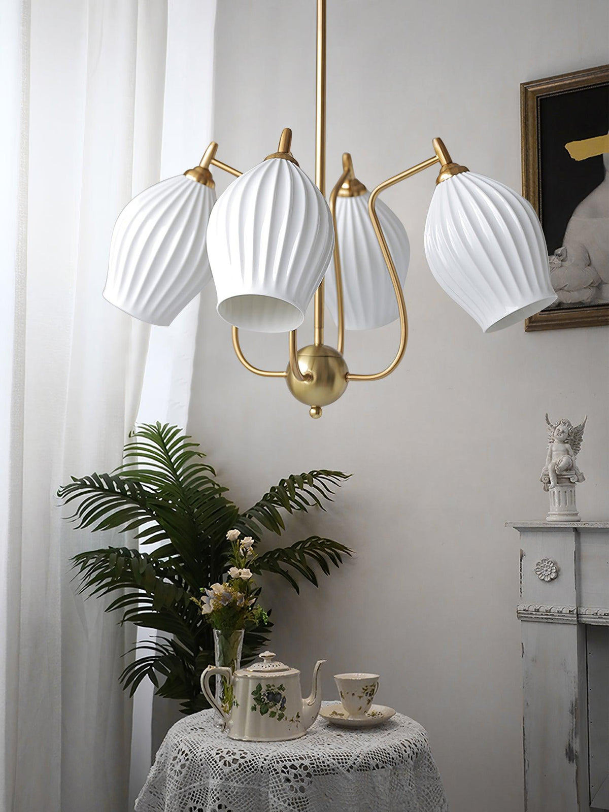 ceramic-ribbed-chandelier