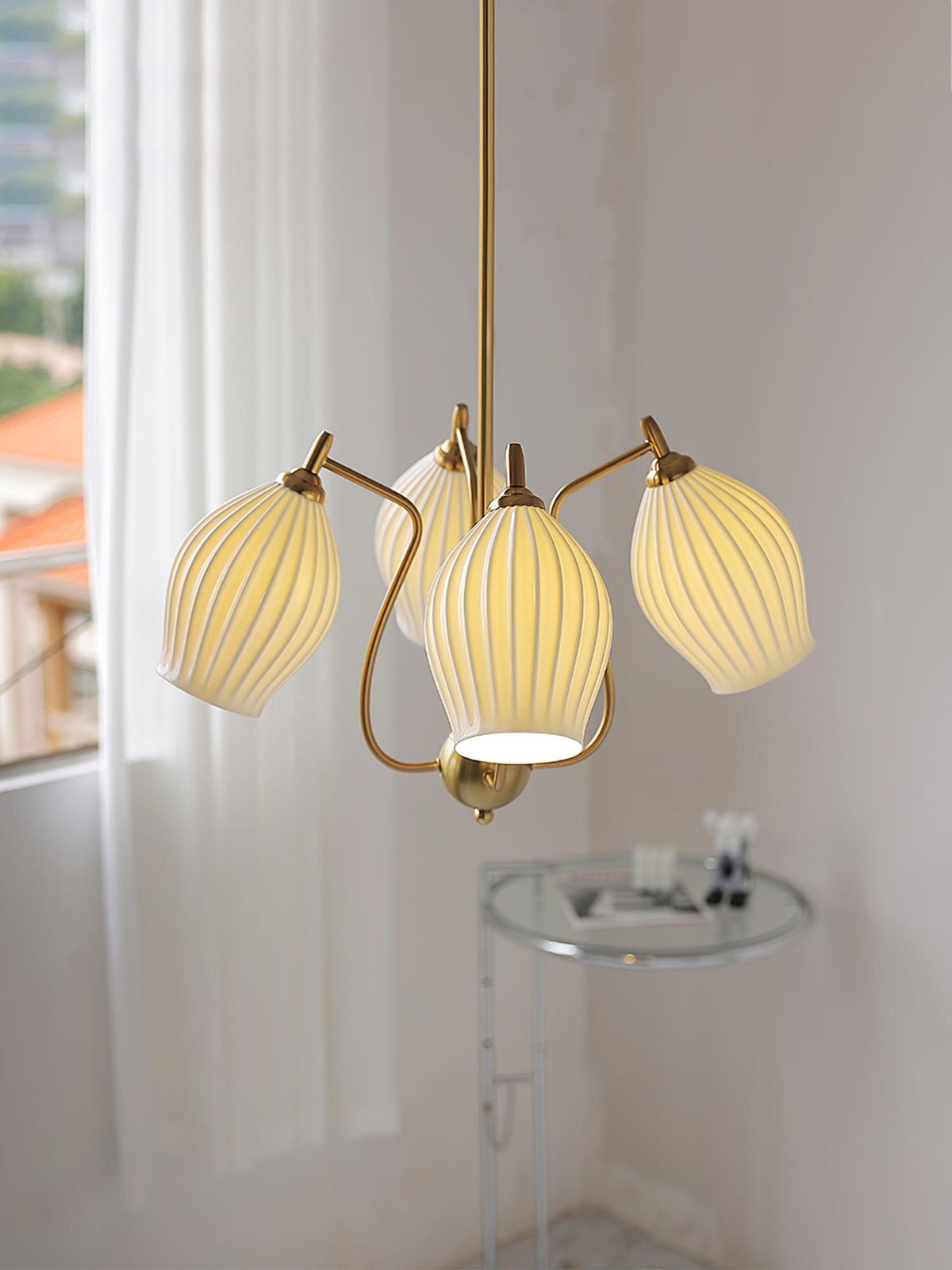 ceramic-ribbed-chandelier