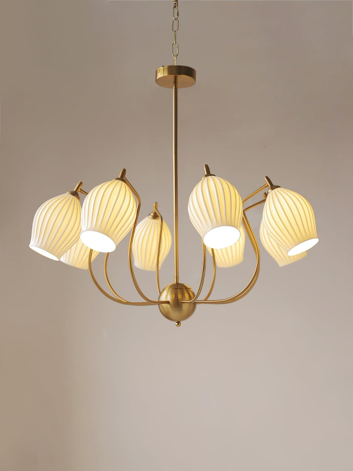 ceramic-ribbed-chandelier