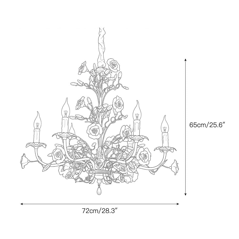 ceramic-rose-vine-chandelier
