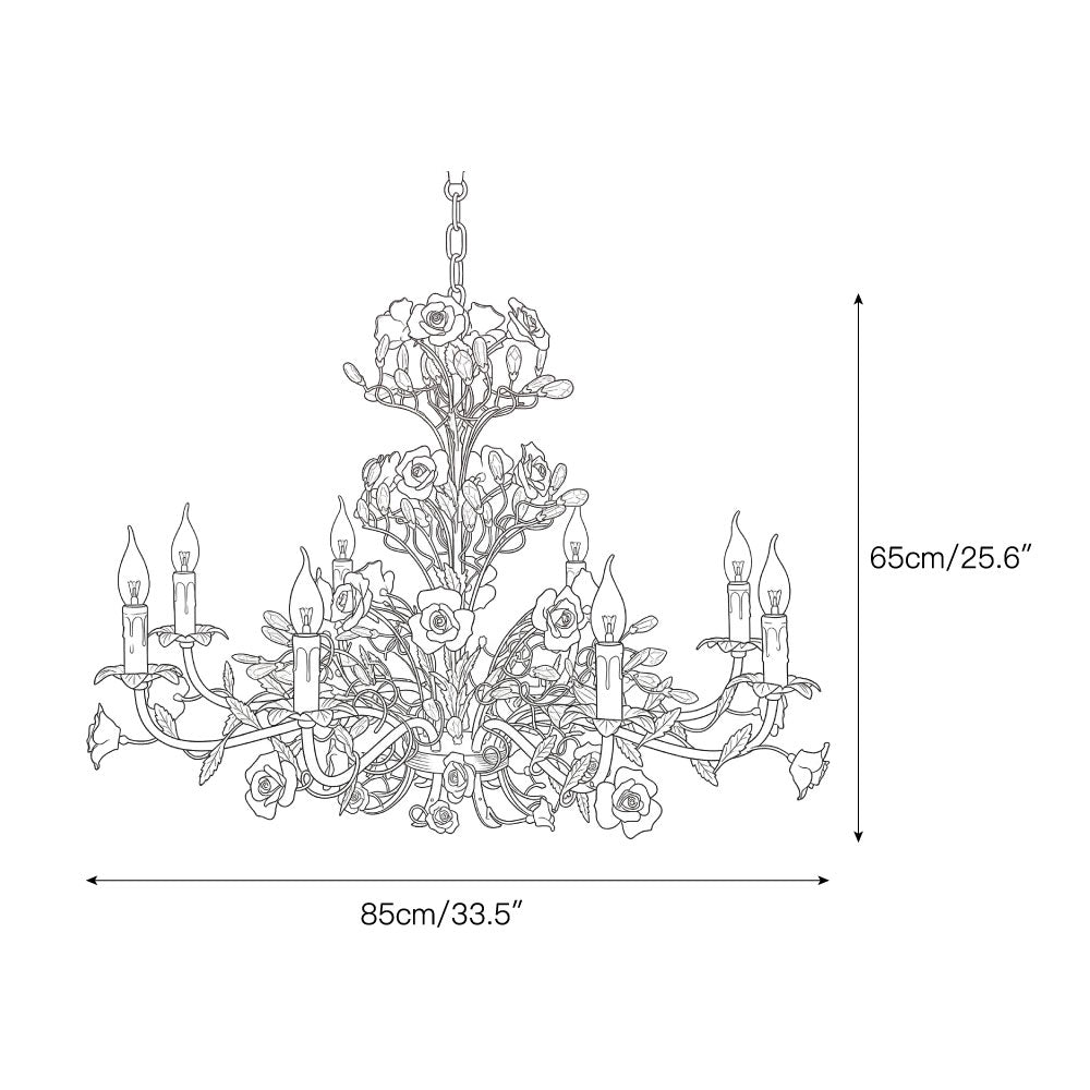 ceramic-rose-vine-chandelier