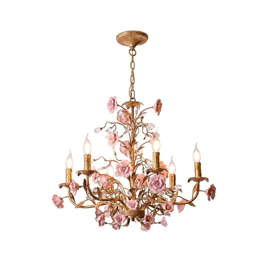 ceramic-rose-vine-chandelier
