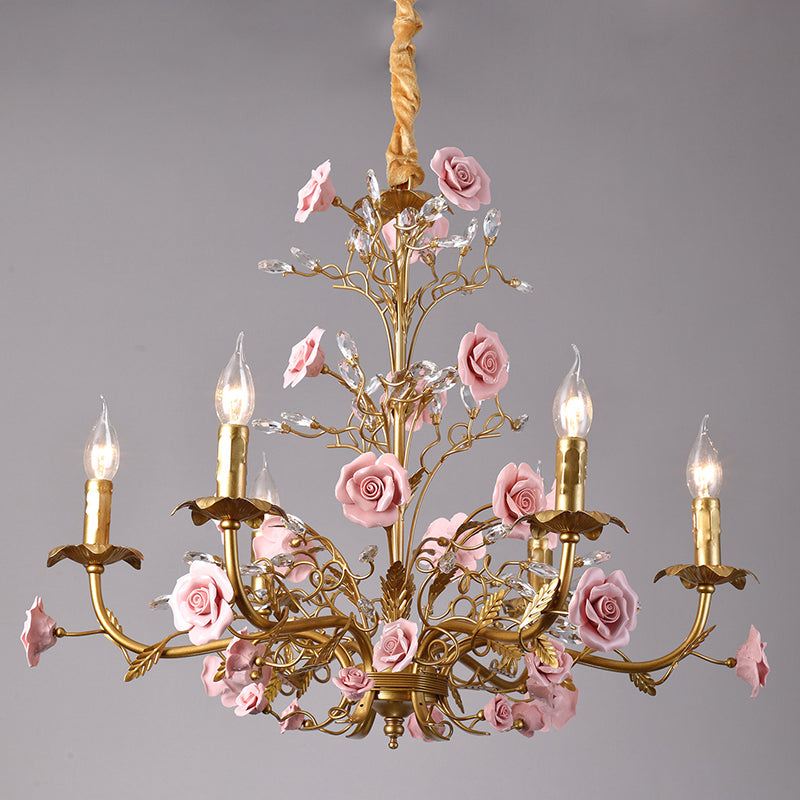 ceramic-rose-vine-chandelier