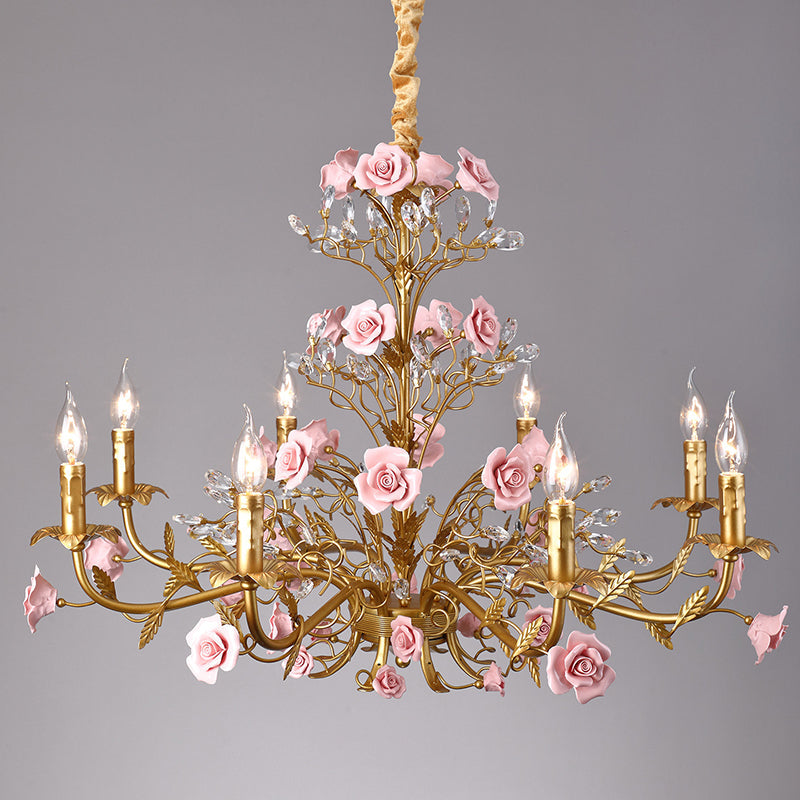 ceramic-rose-vine-chandelier