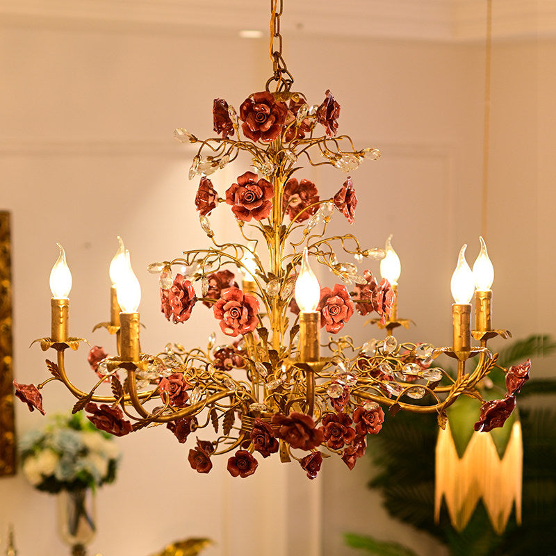 ceramic-rose-vine-chandelier