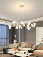 Cerisium Blossom Chandelier – Sculptural Ceramic & Iron Pendant Light