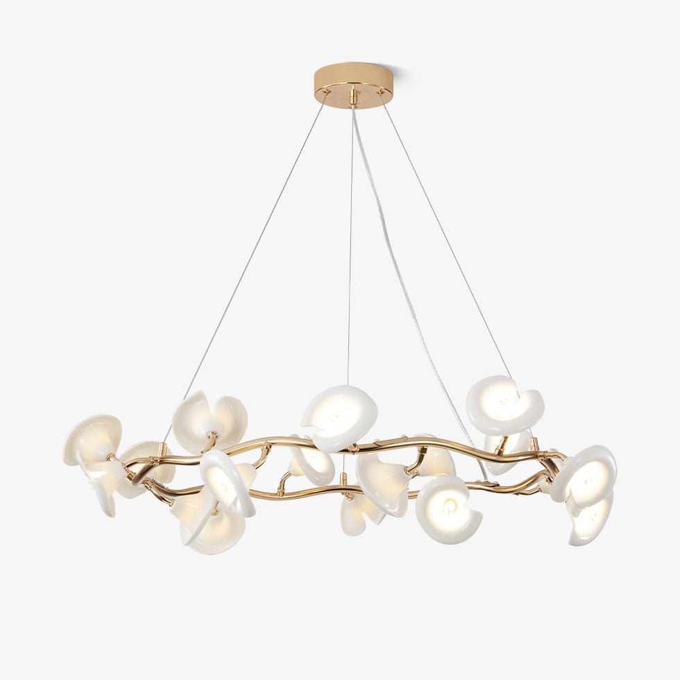 Cerisium Blossom Chandelier – Sculptural Ceramic & Iron Pendant Light
