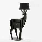 Cervus Deep Floor Lamp with Side Table and Storage, Matte Black