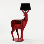 Cervus Deep Floor Lamp with Side Table and Storage, Matte Black