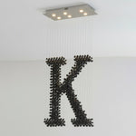Charcoal Sculptural Chandelier K – Modern Architectural LED Pendant Light