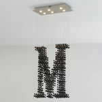 Charcoal Linear LED Chandelier in Black Iron for Modern Interiors