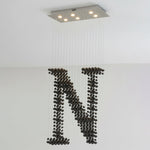 Charcoal Artistry Linear LED Chandelier in Black and Chrome