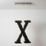 Charcoal Chandelier X – Modern Linear LED Pendant for Dining & Living Spaces