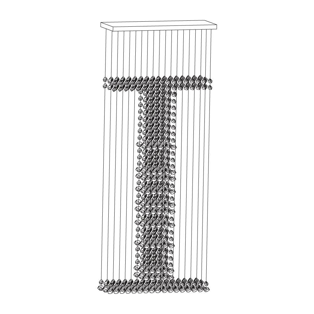 Charcoal Linear Chandelier with Handcrafted Stone Accents