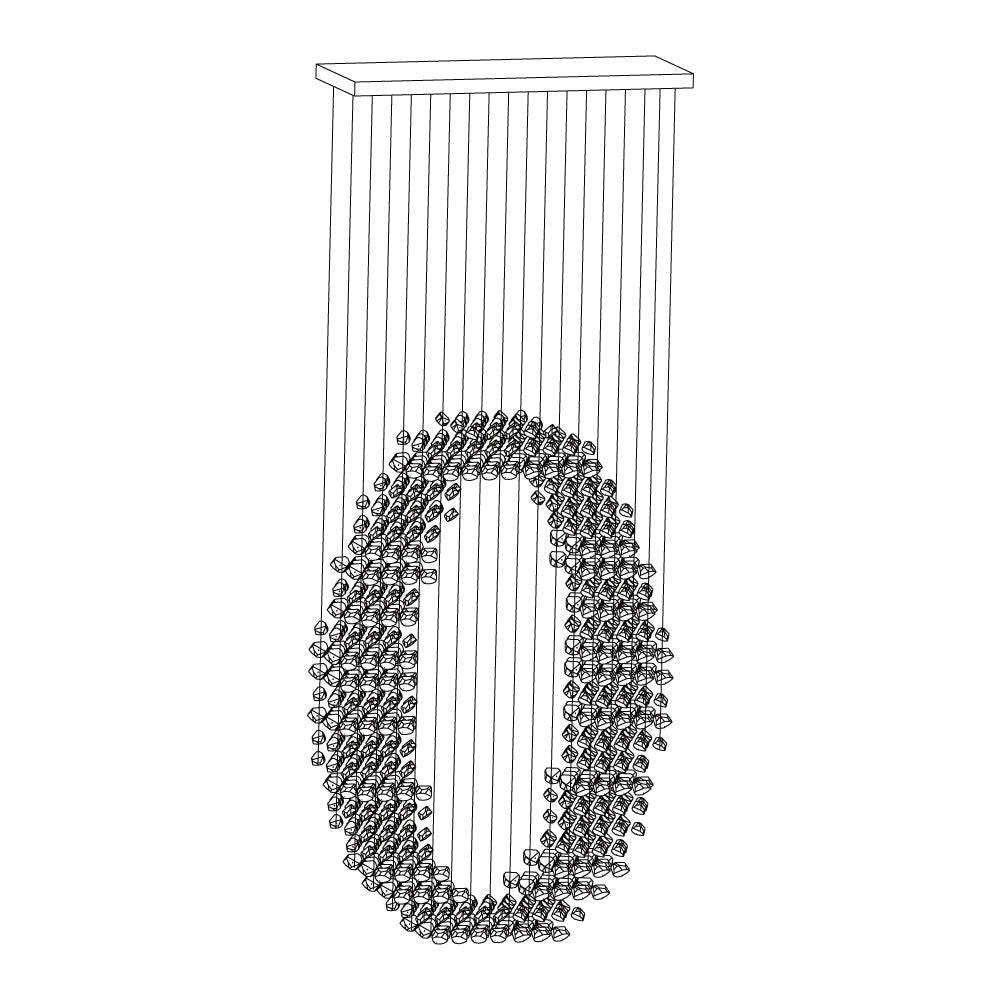 Charcoal Linear Chandelier in Black Iron and Stone for Modern Interiors