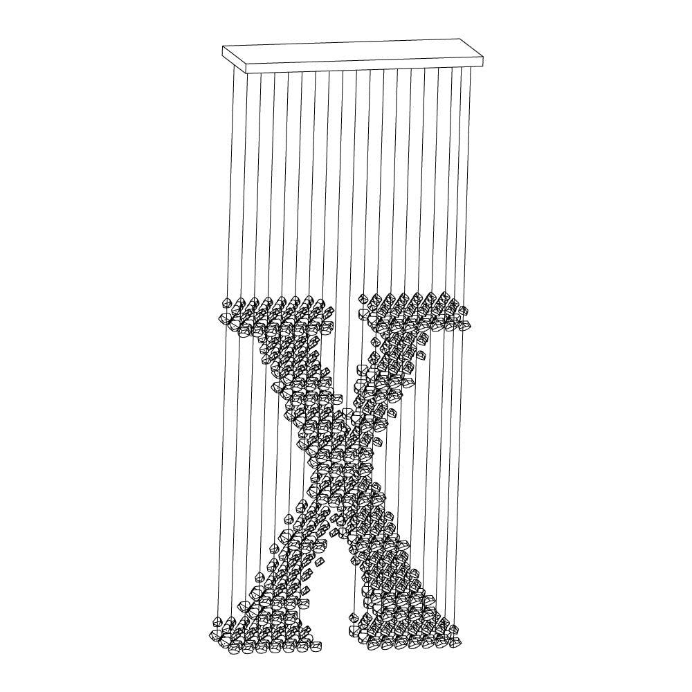 Charcoal Chandelier X – Modern Linear LED Pendant for Dining & Living Spaces