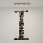 Charcoal Linear Chandelier with Handcrafted Stone Accents