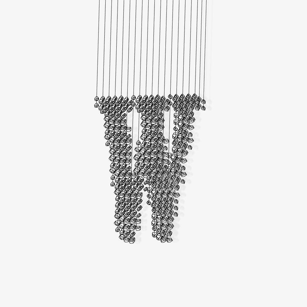 Charcoal Linear Chandelier — Sculptural LED Pendant for Modern Interiors