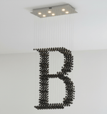 Charcoal Sculptural LED Chandelier – Modern Linear Pendant for Dining & Living Spaces