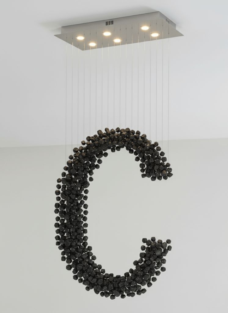 Charcoal Chandelier C – Modern Linear LED Pendant for Luxury Interiors