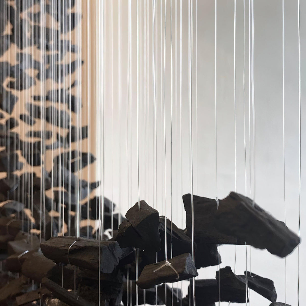 Charcoal Linear LED Chandelier, Modern Art-Inspired Ceiling Light for Dining and Living Spaces