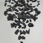 Charcoal Linear LED Chandelier, Modern Art-Inspired Ceiling Light for Dining and Living Spaces