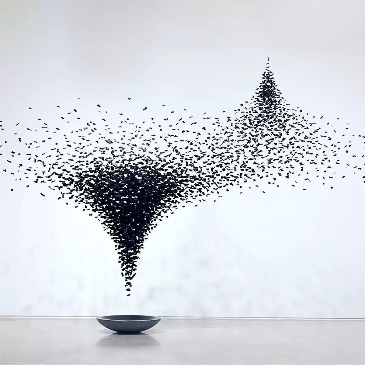 Charcoal Cascade Pixel Chandelier – Modern Stone LED Pendant for Living and Dining Spaces