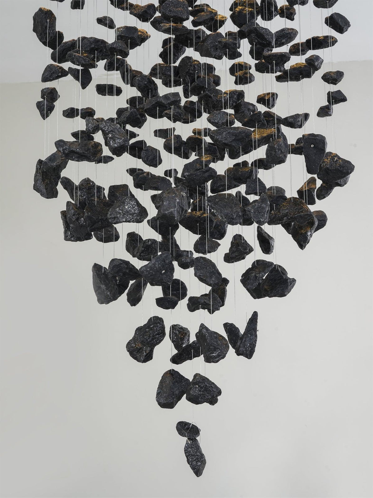 Charcoal Chandelier Letters G-L | Handcrafted Stone LED Pendant