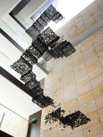 Charcoal Chandelier Letters G-L | Handcrafted Stone LED Pendant
