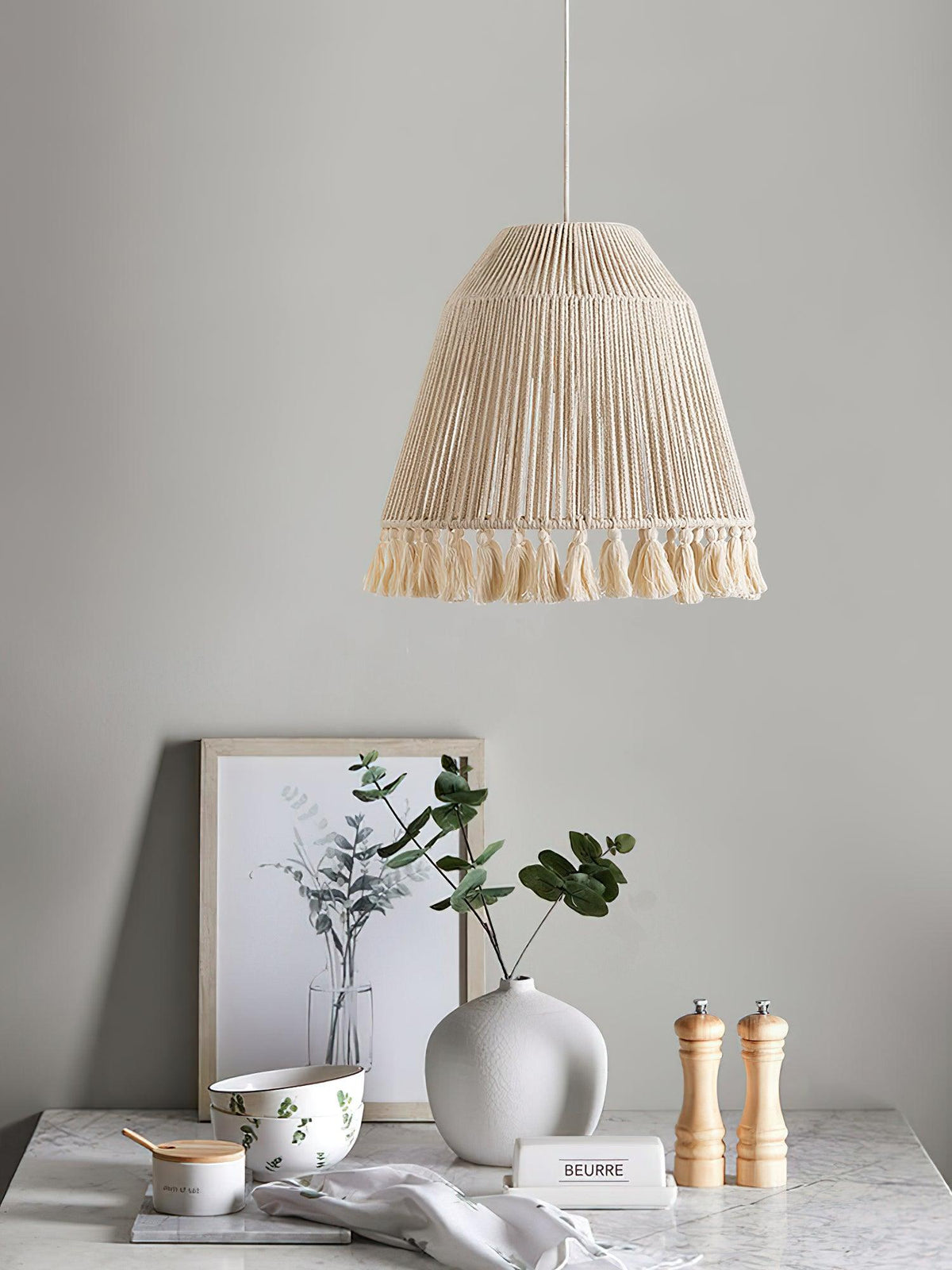 Chase Tassel Pendant Light — Natural Hemp Rope Designer Ceiling Lamp