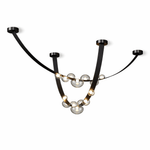 Orvyn Leather Arc Chandelier – Modern Linear LED Pendant Light