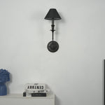 Chester Wall Sconce – Modern Black Metal & Fabric Shade for Bedroom and Living Room