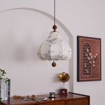 Chestnut Bloom Designer Pendant Light with Walnut and Gold Finish