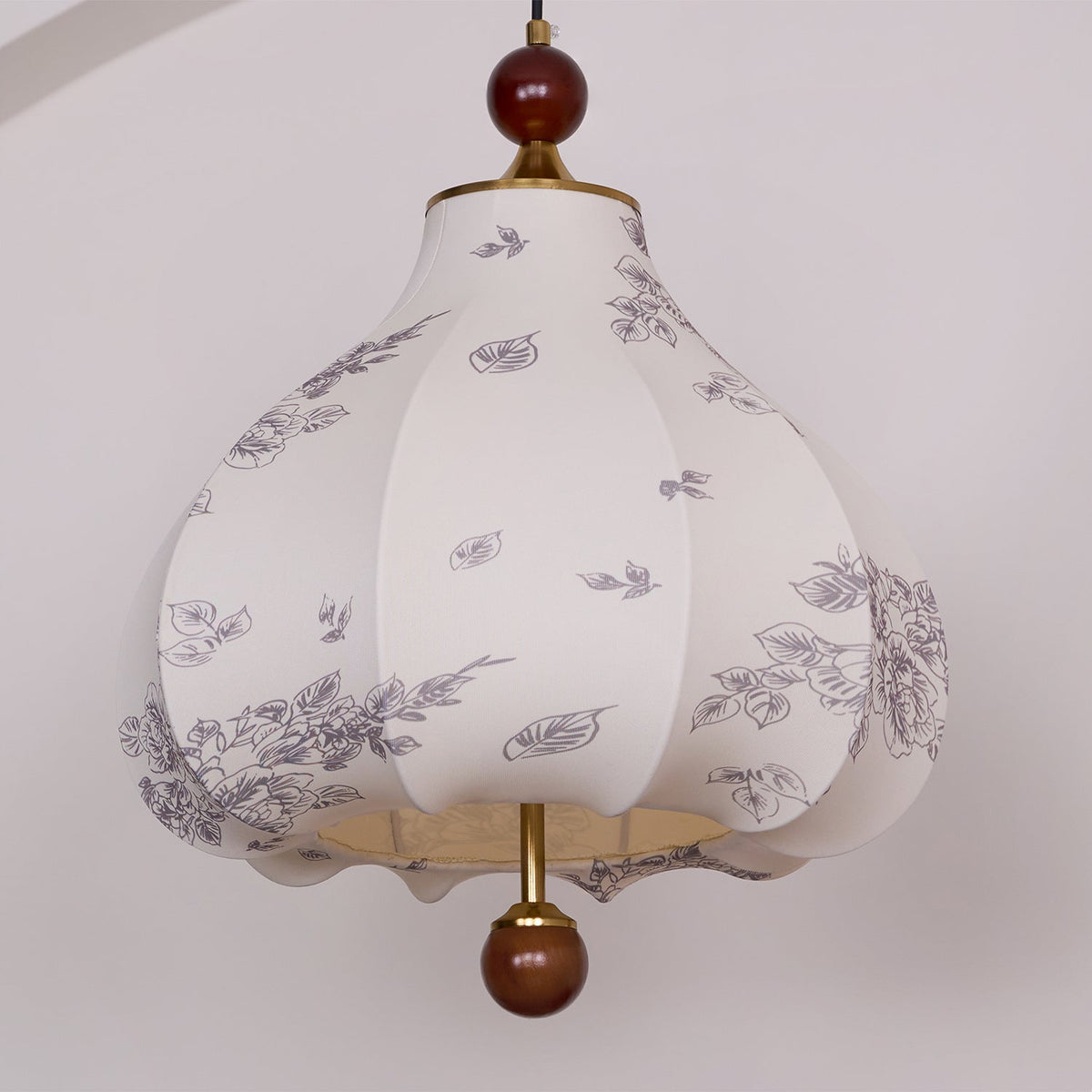 Chestnut Bloom Designer Pendant Light with Walnut and Gold Finish
