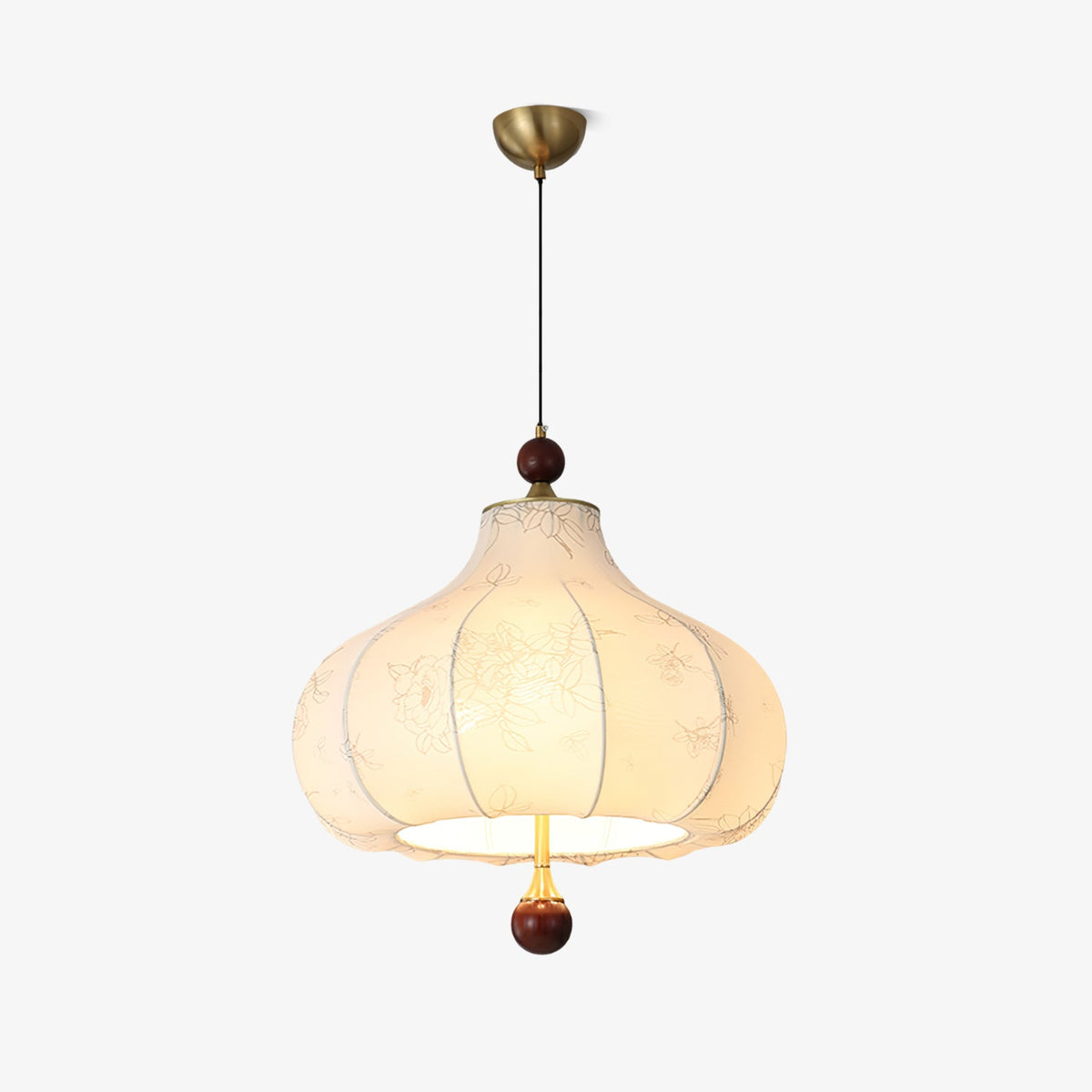 Chestnut Bloom Designer Pendant Light with Walnut and Gold Finish