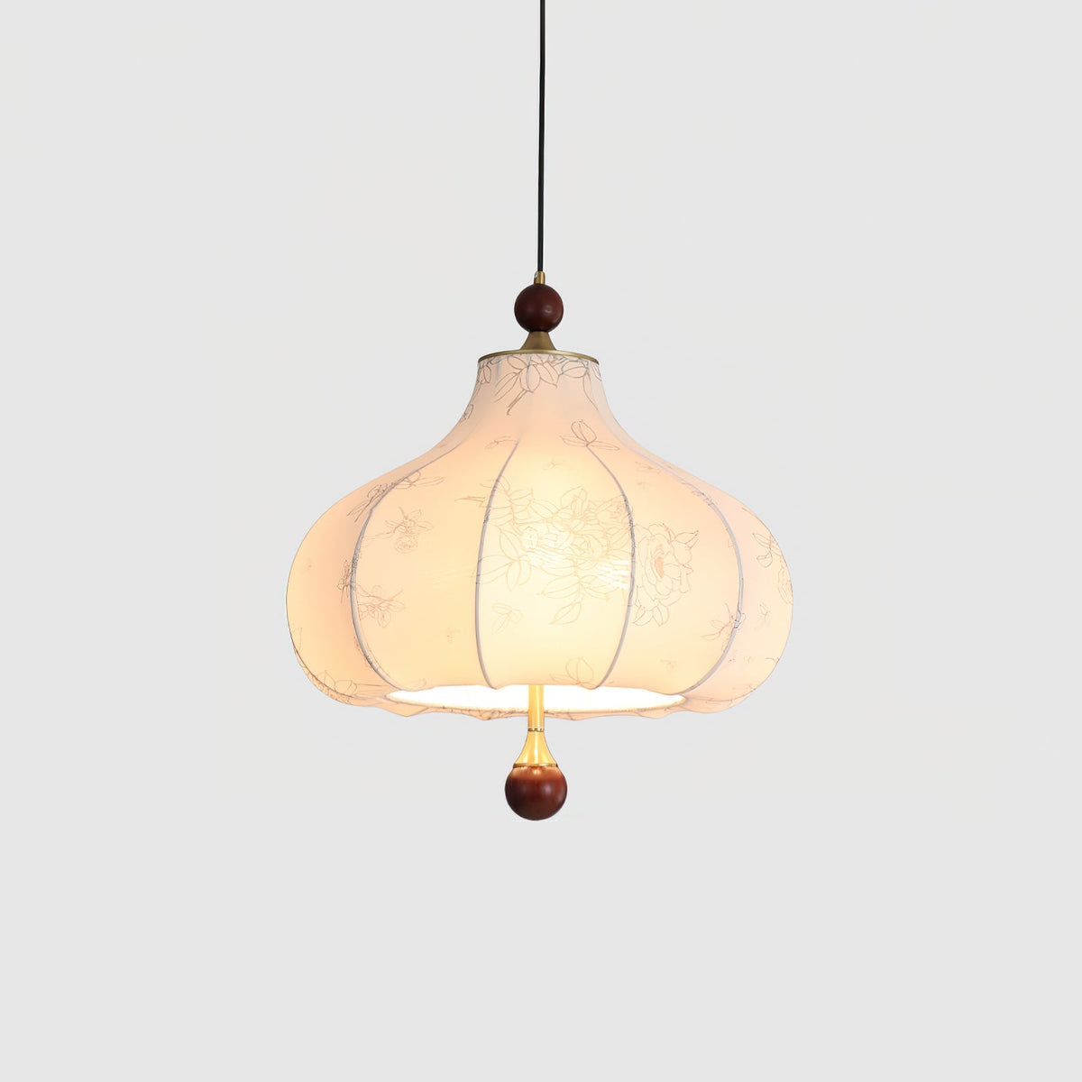 Chestnut Bloom Designer Pendant Light with Walnut and Gold Finish