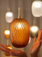 Chromatic Gem Drop Chandelier – Modern Glass Pendant Light for Dining Room and Living Room