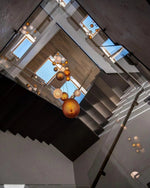Chromatic Gem Drop Chandelier – Modern Glass Pendant Light for Dining Room and Living Room